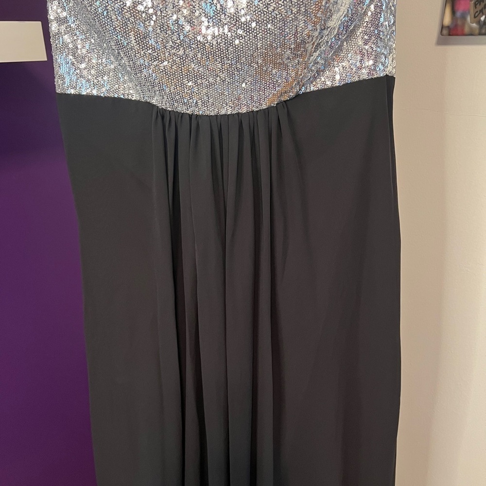 Bill Levkoff Strapless Sequined Top Gown - Picture 3 of 10